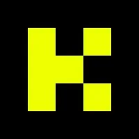 Pixelated yellow letter 'K' on a black background