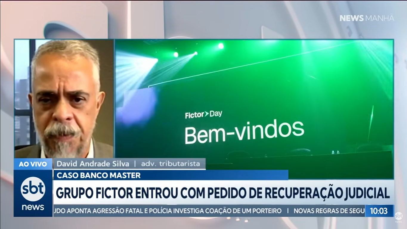 No SBT News, David Andrade Silva analisa a crise financeira do Grupo Fictor e sua relação com o Banco Master