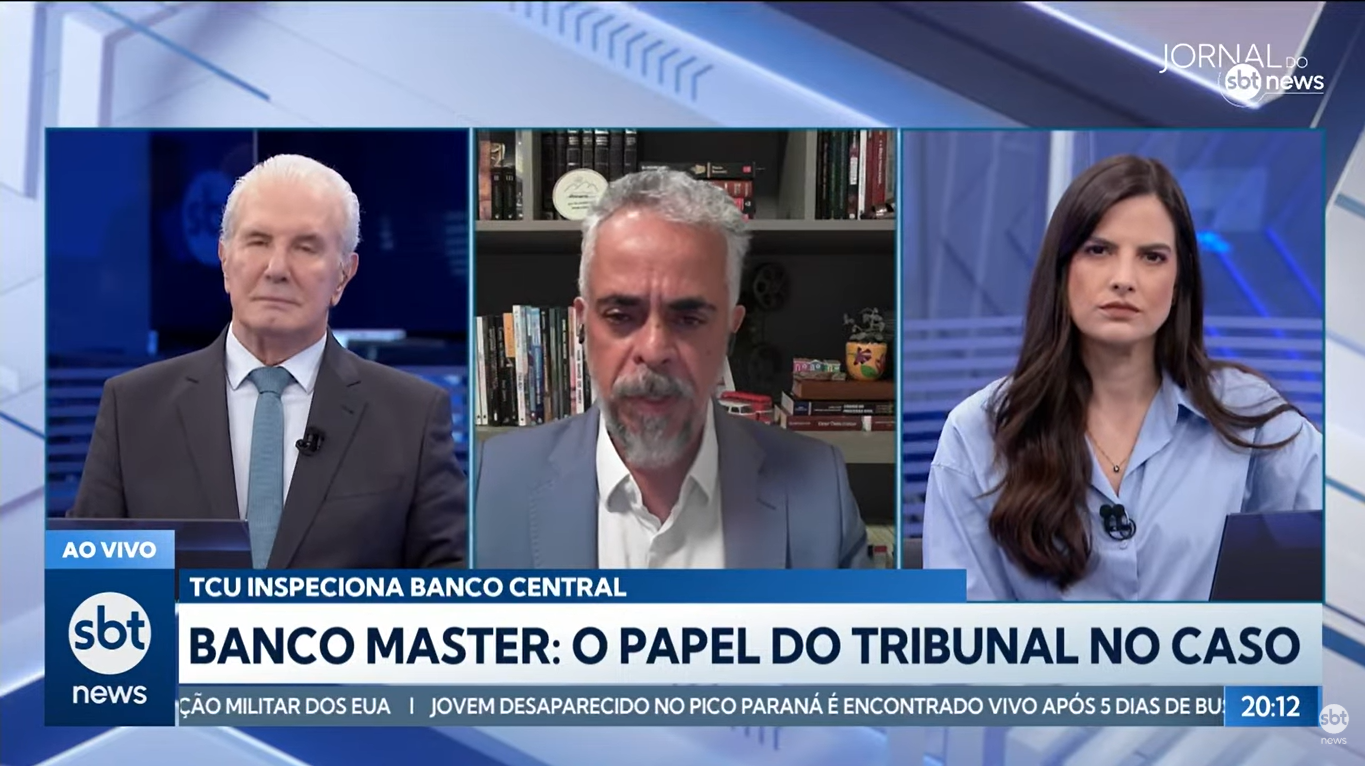 No SBT News, David Andrade Silva analisa inspeção do TCU no Banco Central sobre o caso Banco Master