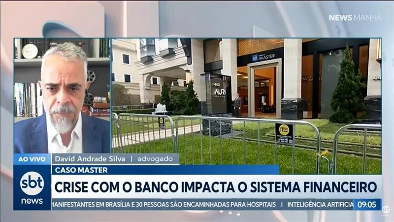 No SBT News, David Andrade Silva analisa como a crise com o Banco Master impacta o sistema financeiro