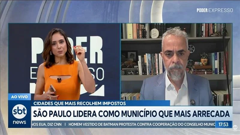 No SBT News, David Andrade Silva analisa o impacto da arrecadação de impostos nos municípios brasileiros