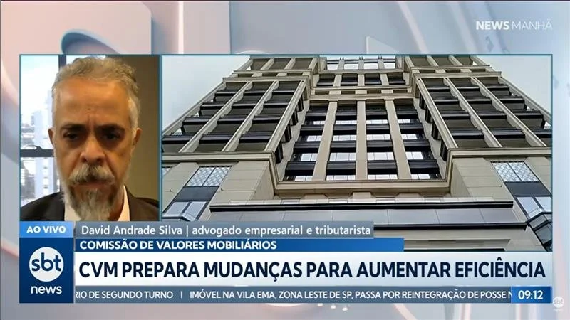No SBT News, David Andrade Silva analisa mudanças na estrutura da CVM após o caso Banco Master