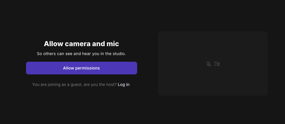 Allow camera & mic image