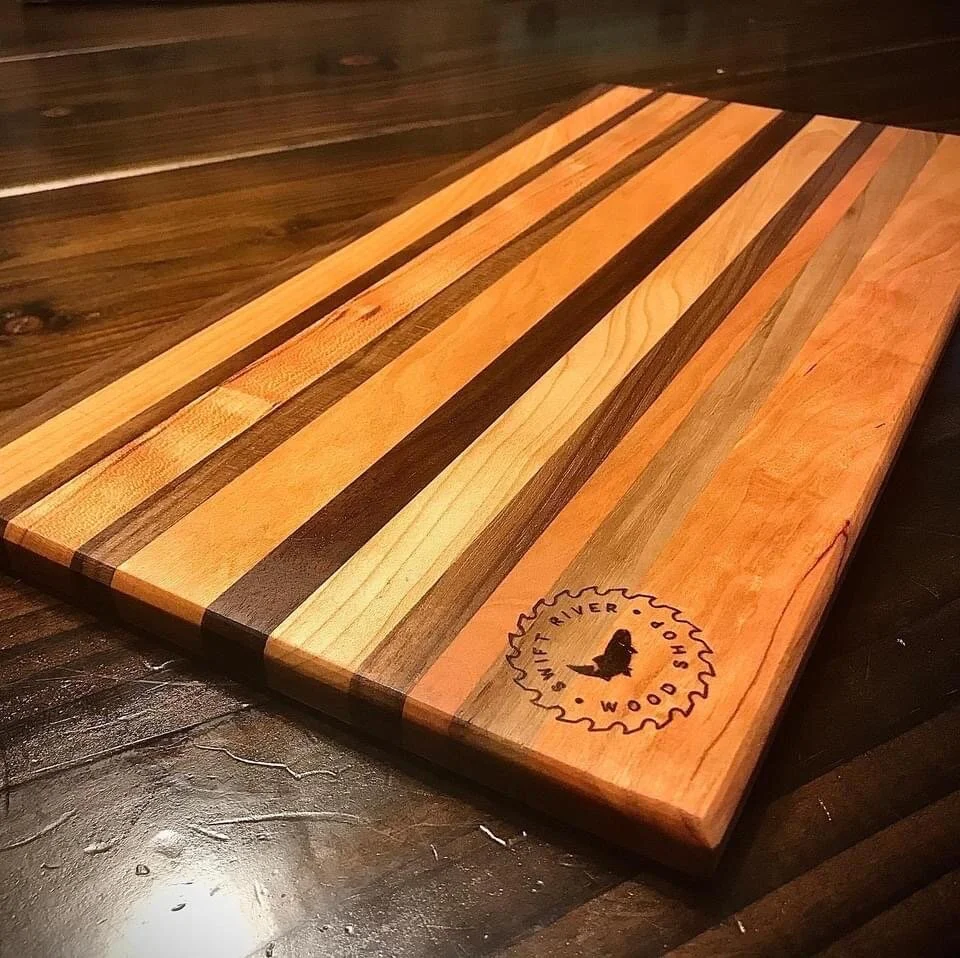 "Scrap board" with maple, cherry and walnut
