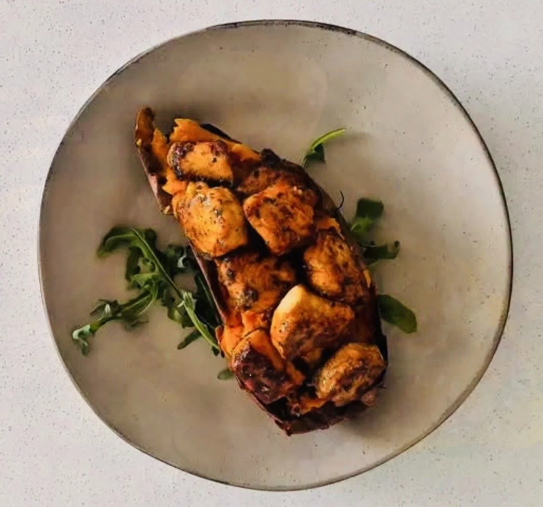 Honey Salmon Baked Potato