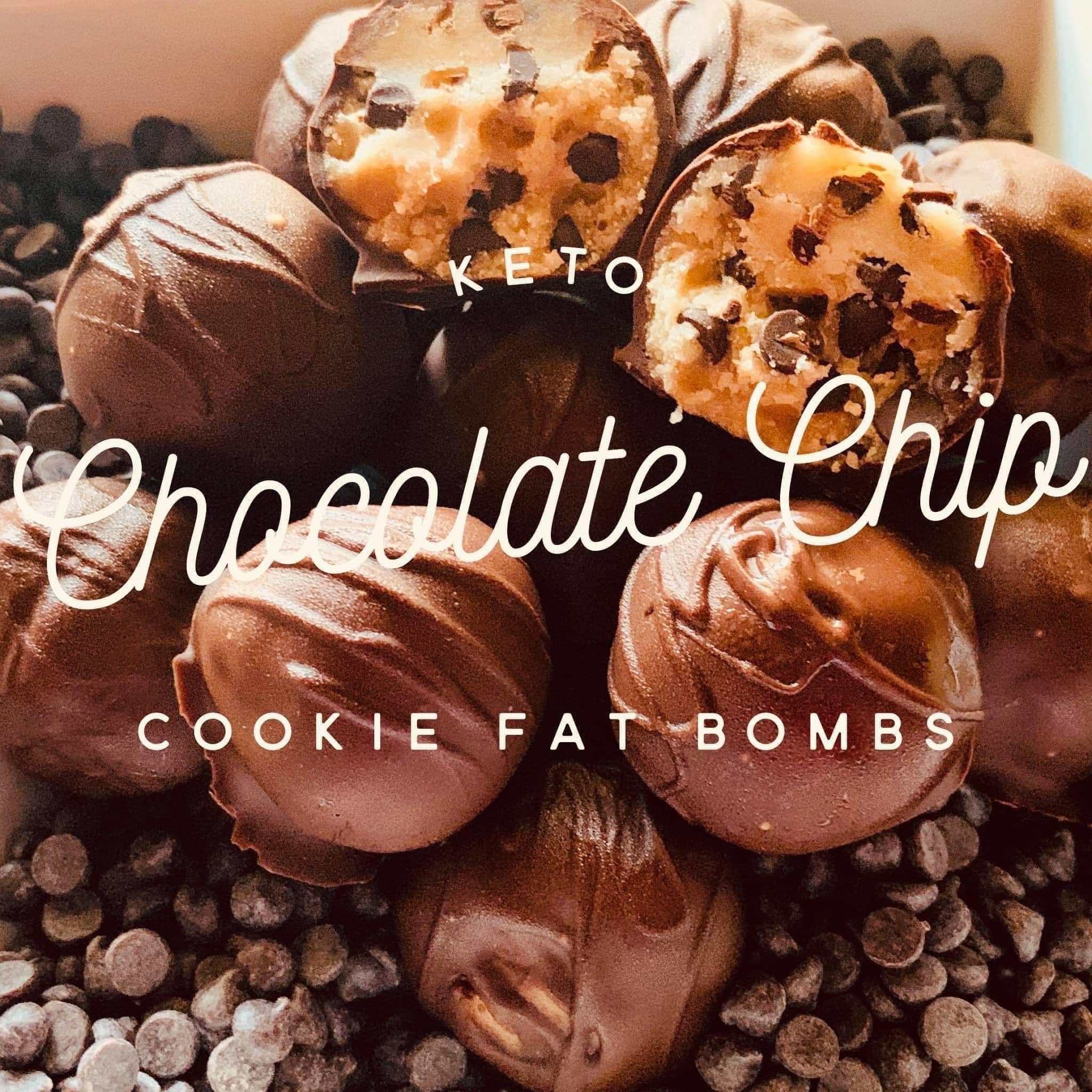 Chocolate Chip Cookie Dough "Fat Bombs", Keto