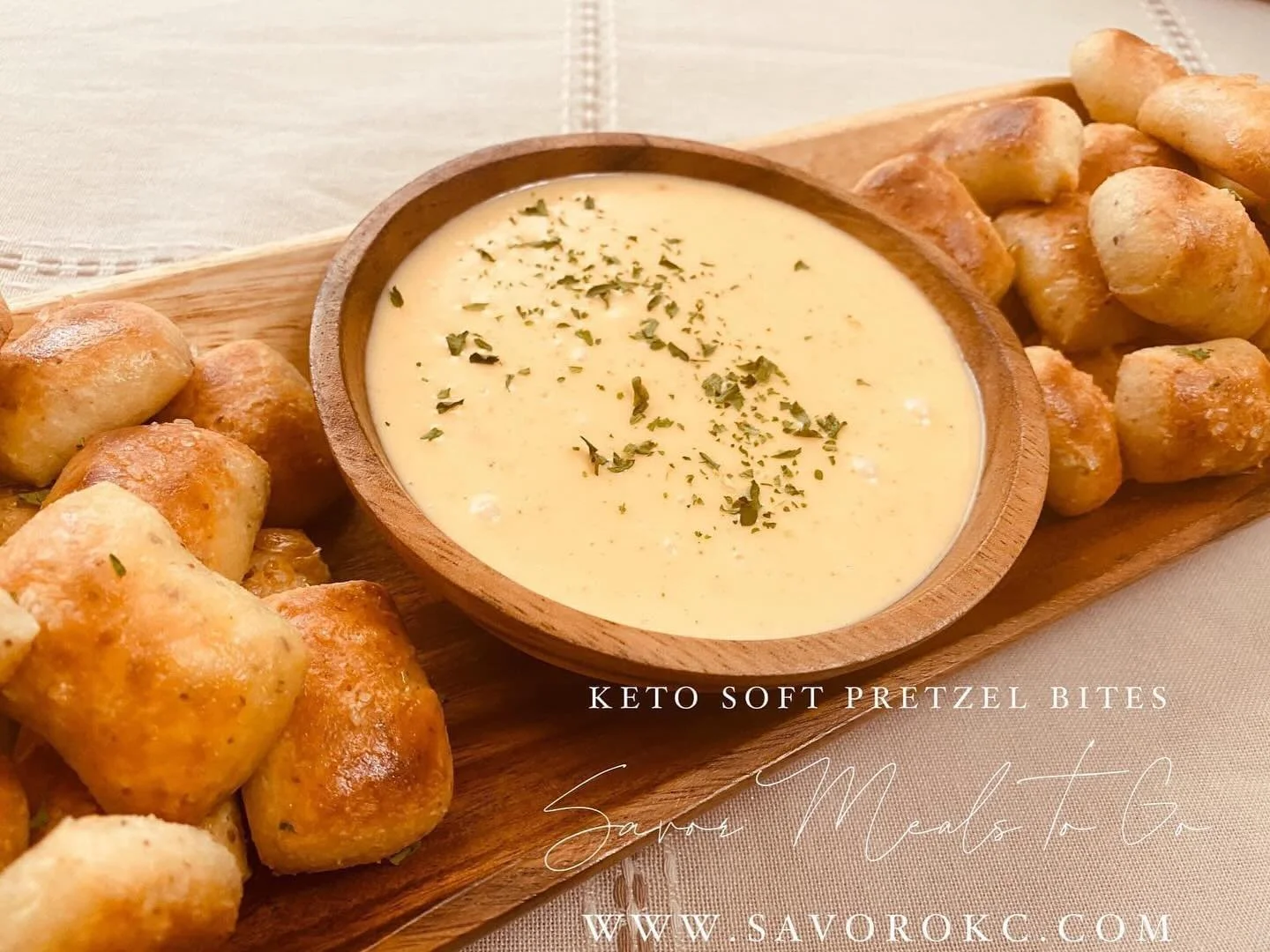Keto Soft Baked Pretzels with White Cheese Sauce