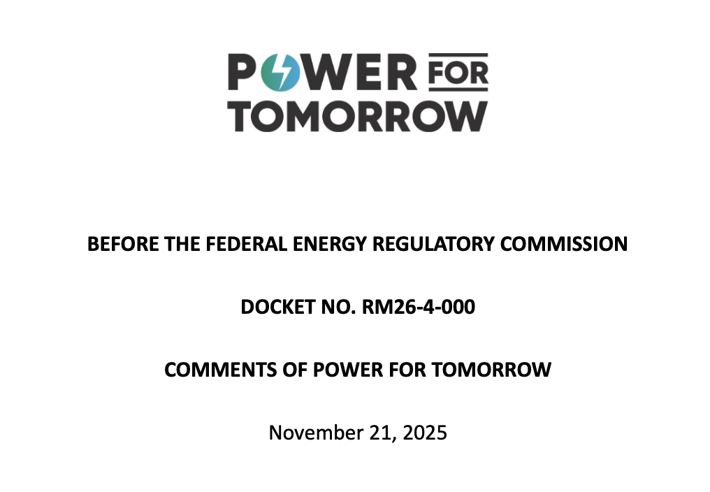 PFT to FERC: Traditionally Regulated Utilities are Connecting Large Loads—Don't Fix What Isn't Broken