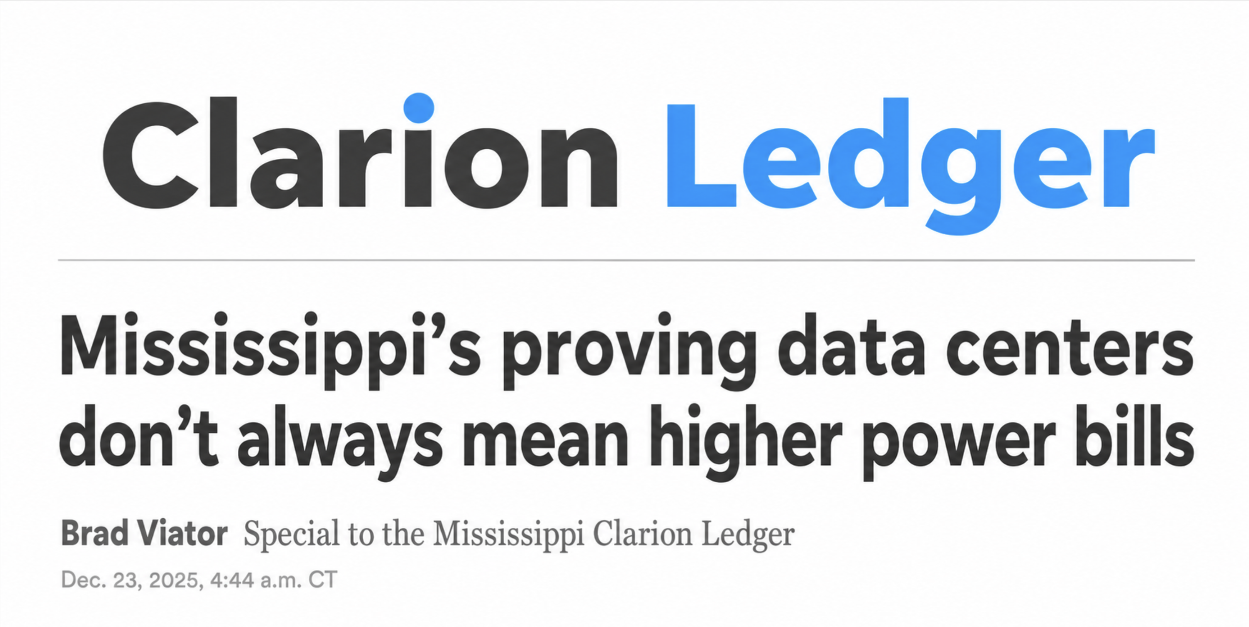 Clarion Ledger:  Mississippi’s proving data centers don’t always mean higher power bills