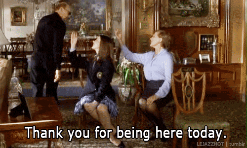 Thank you for being here today gif from Princess Diaries