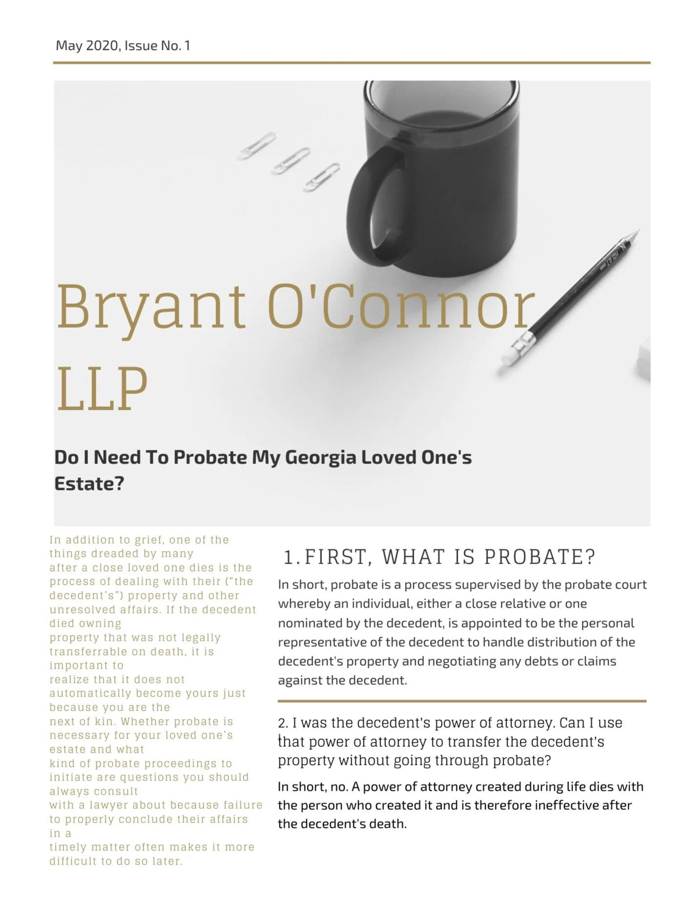 Do I need to probate my loved one’s estate? Bryant & O'Connor