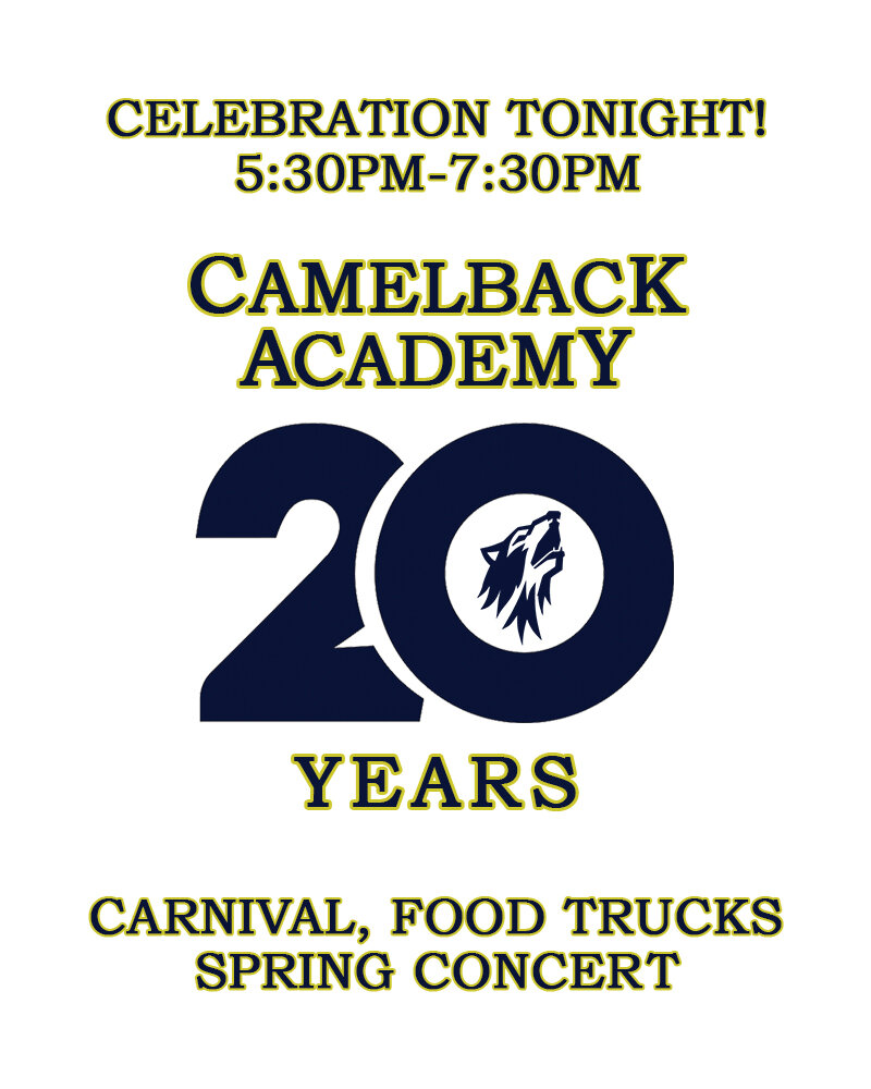 IT'S FINALLY TIME! We can't wait to celebrate with you tonight!
A couple IMPORTANT details: the celebration will be on our West Athletic Field, and make sure you bring a lawn chair for the concert!!