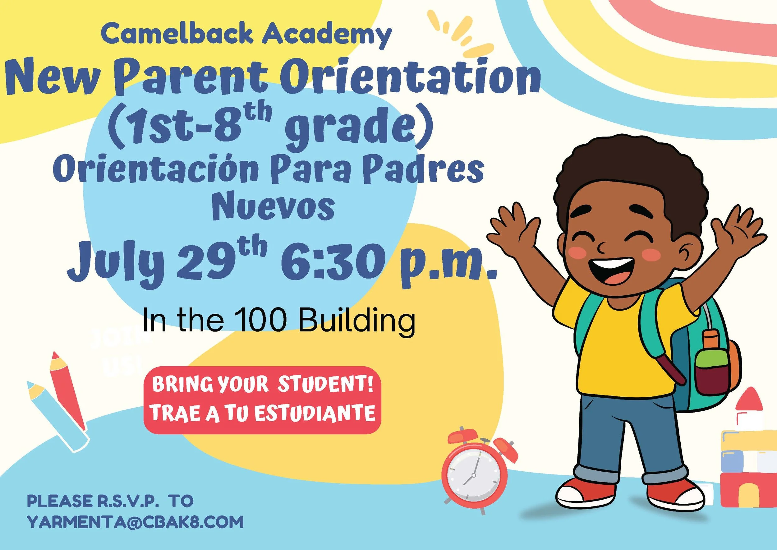 1st-8th Grade New Parent Orientation