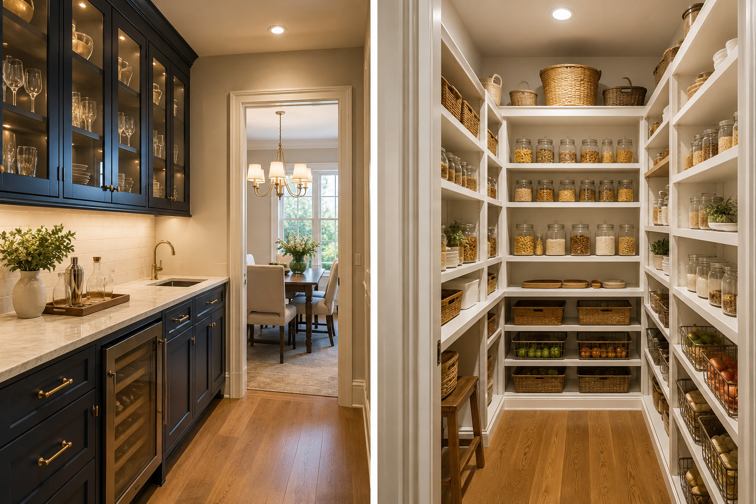 butler's pantry vs walk-in pantry​​
