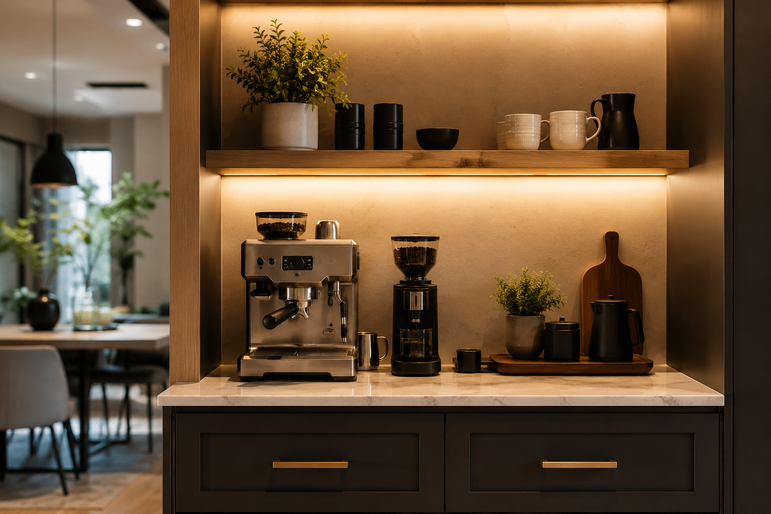 Ideas for Coffee Bar in Kitchen That Feel Like They Belong There