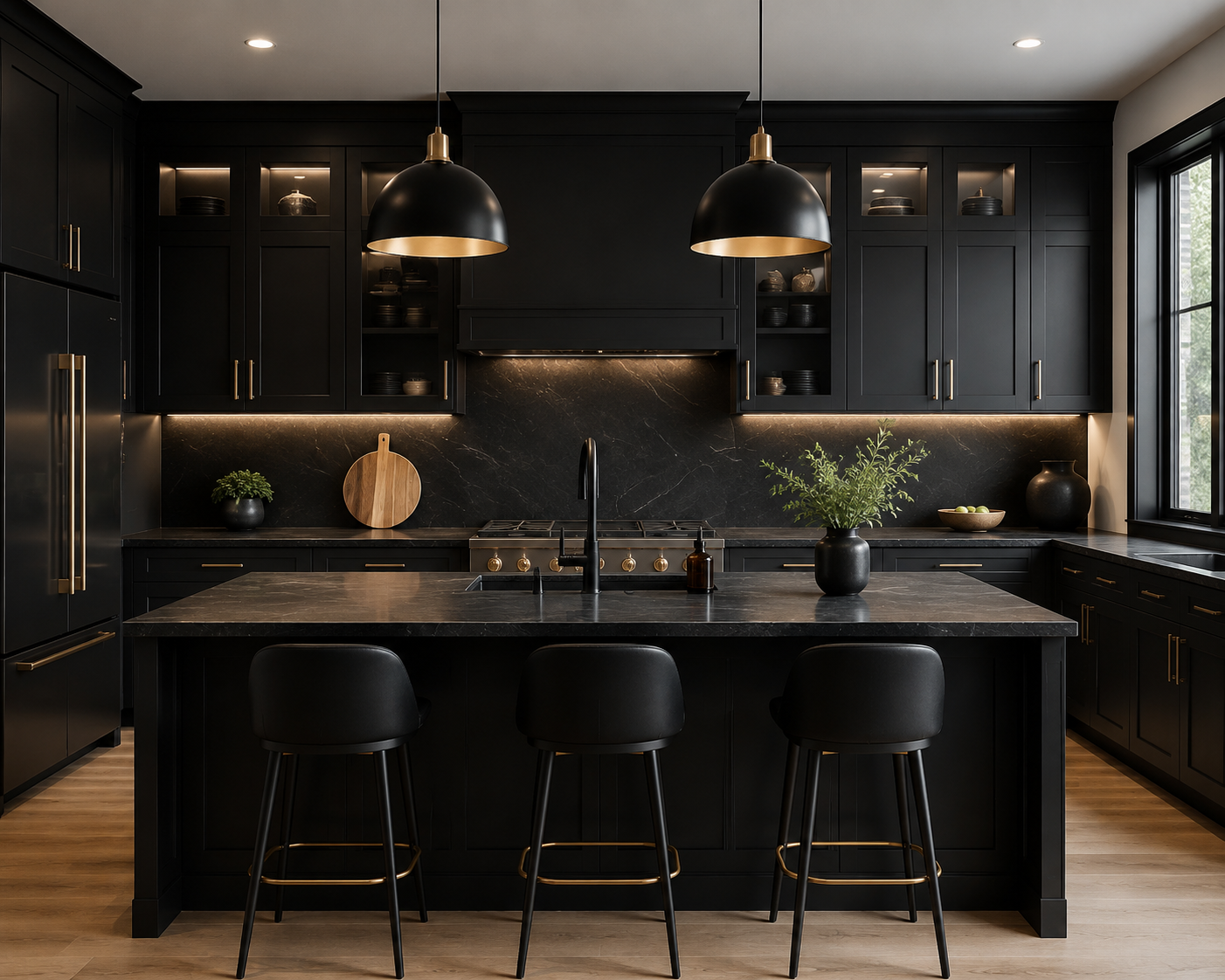 black kitchen cabinets
