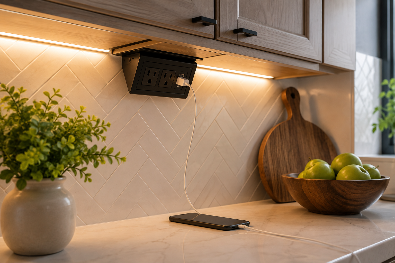 Under cabinet outlets