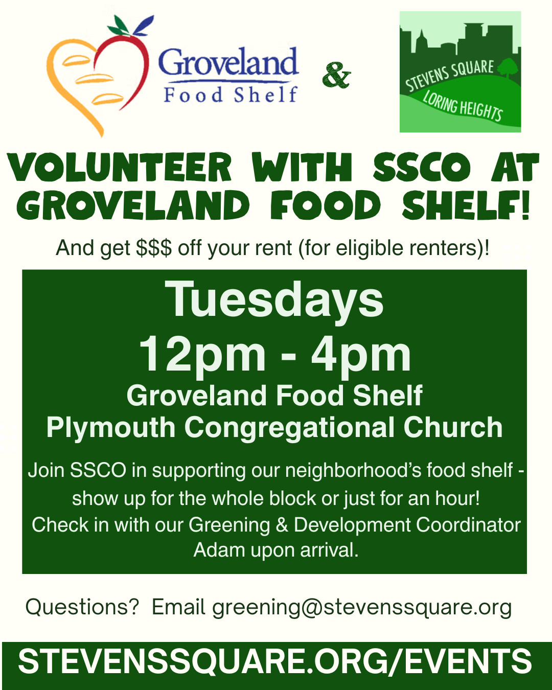 SSCO Volunteer Hours at Groveland Food Shelf