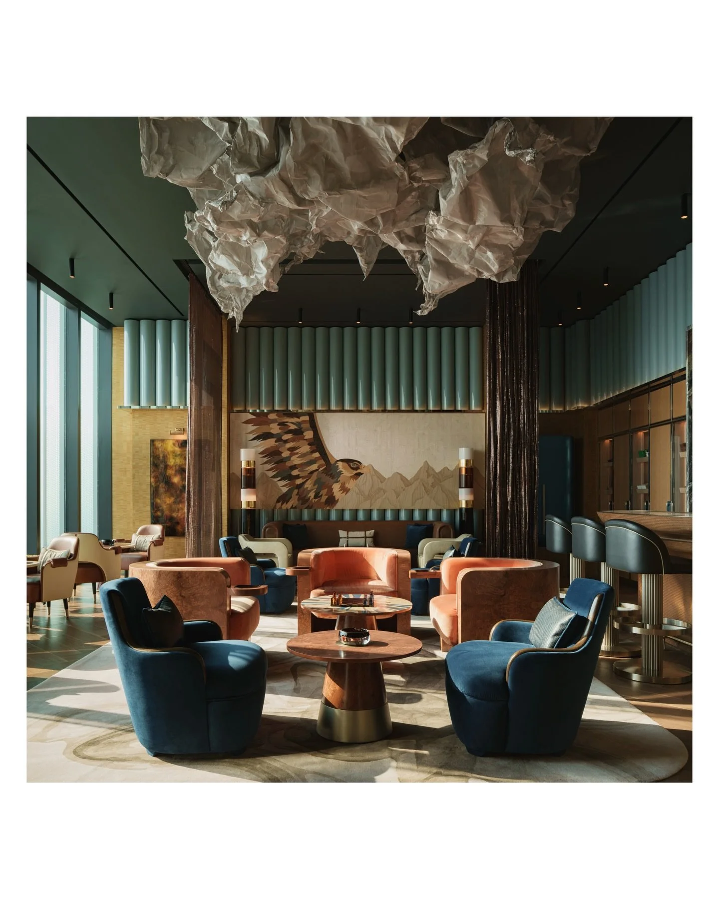 Designed by Bergman Design House, N53 reimagines the cigar lounge as a refined retreat above Dubai &mdash; a place to gather, linger, and savour. Elegance, atmosphere, and storytelling in one space.

Hotel | @ooonezaabeel
Interior Design | @bergmande