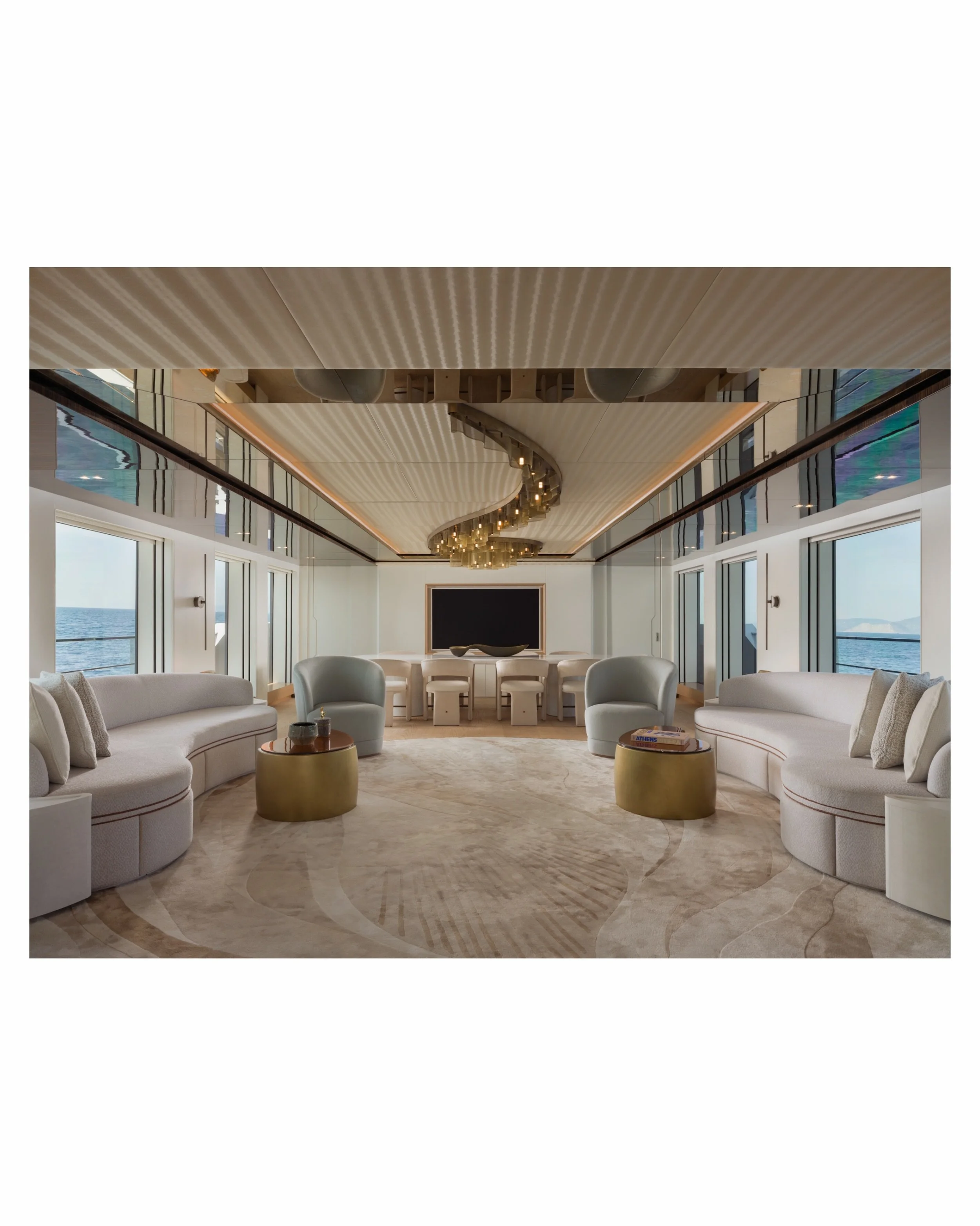 Inside Axios by Bergman Design House. A beautifully calm and immersive interior where reflections, textures, light and the surrounding sea constantly become part of the space itself.

One of the most incredible parts of photographing yachts is being 