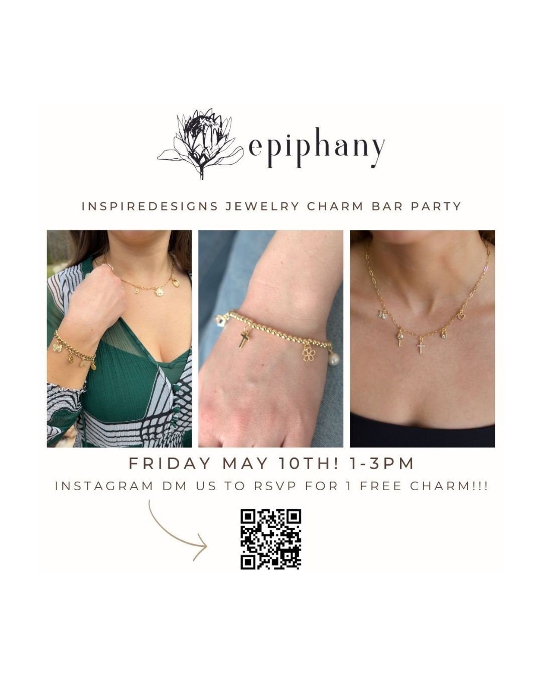 We are so excited to announce our charm bar event with @inspiredesigns on Friday, May 10th from 1-3pm in our Athens location! Send us a DM to RSVP and get a free charm ✨️