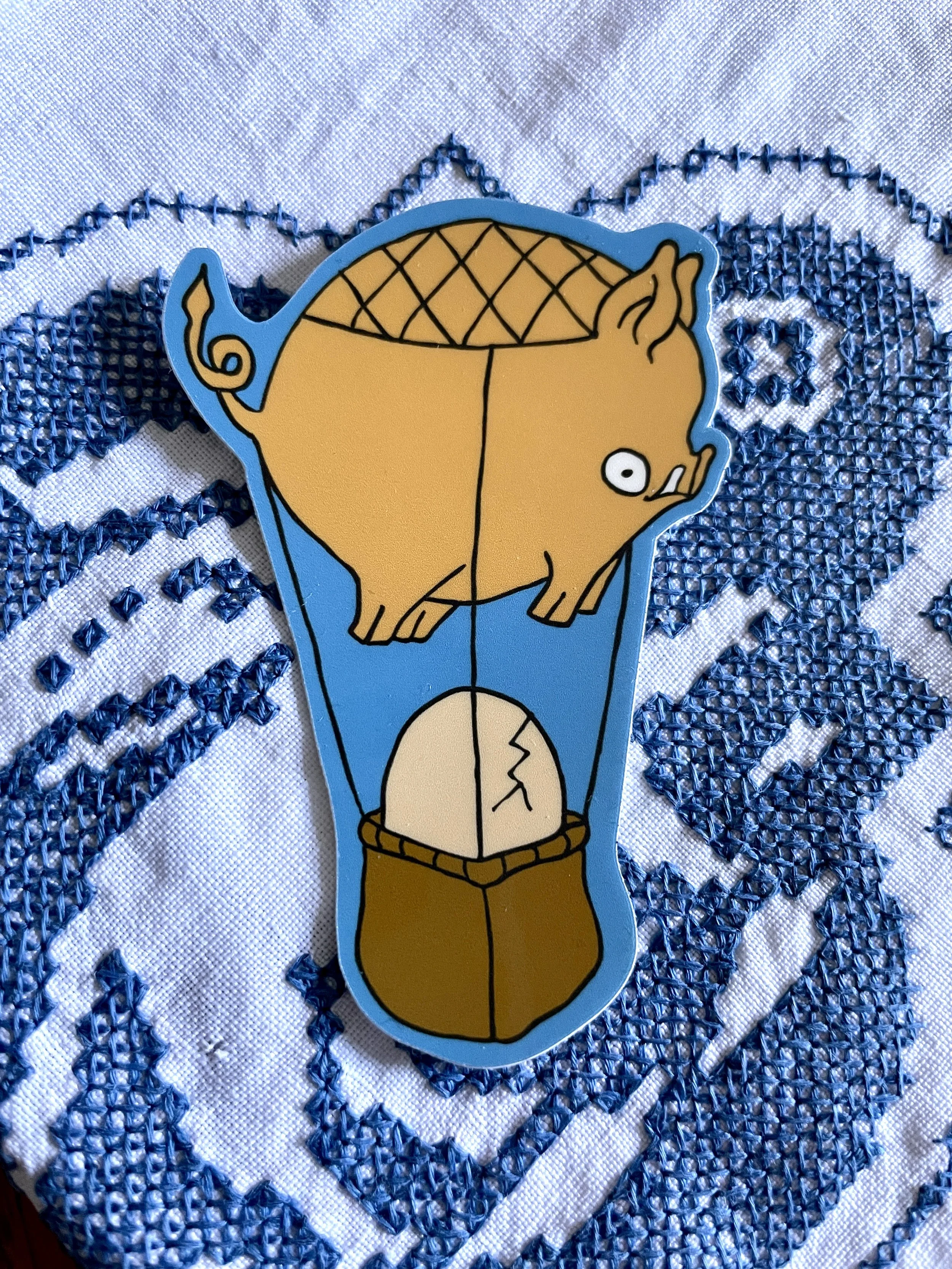 Whenhogsfly 3" Die-Cut Sticker