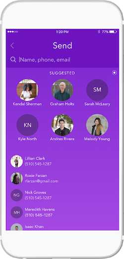 Look up friends from your contacts.