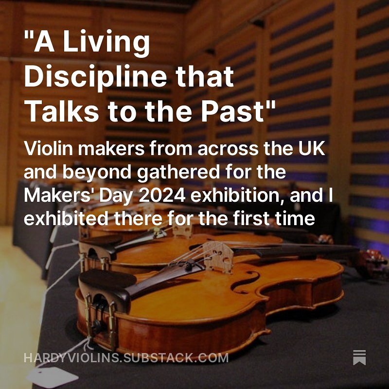 A little write up of Makers&rsquo; Day is now on my substack - link in bio 🎻

@the_bvma 
@kingsplacelondon 

#makersday #violinmaking #luthier #womeninwoodworking #woodworking #heritagecrafts #traditionalcrafts