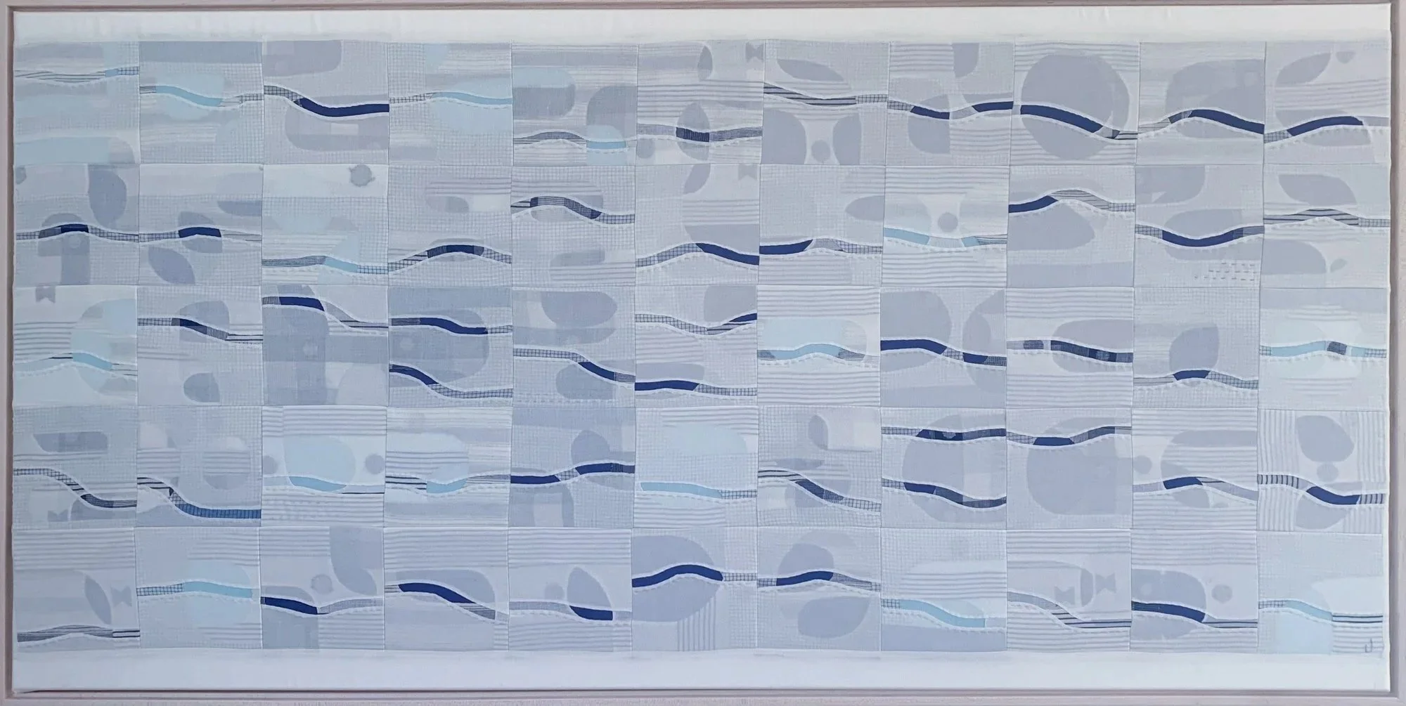 Water Study + Linen and cotton fabrics; 48 x 24 inches