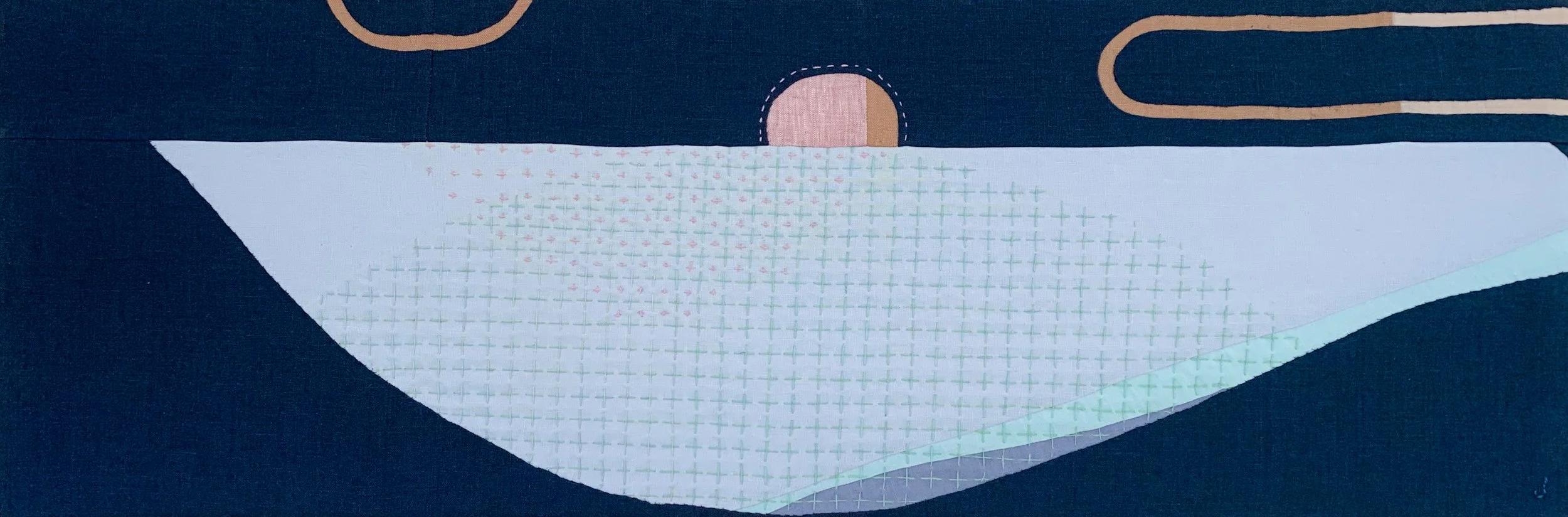 ABOVE THE DUNES + Linen and linen-cotton fabrics; 36 x 12 inches