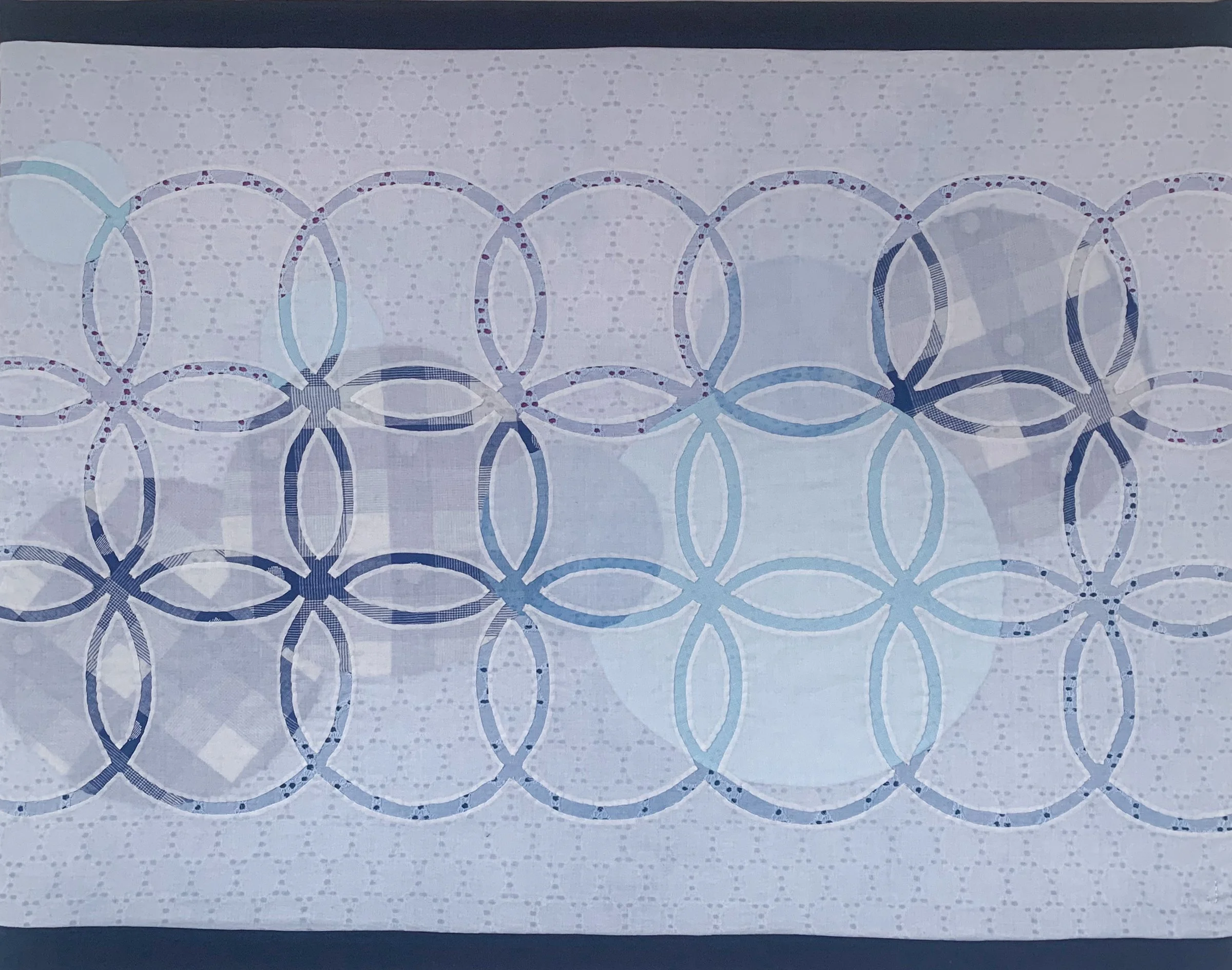 SUNSPOTS + Linen and cotton fabrics; 28 x 22 inches