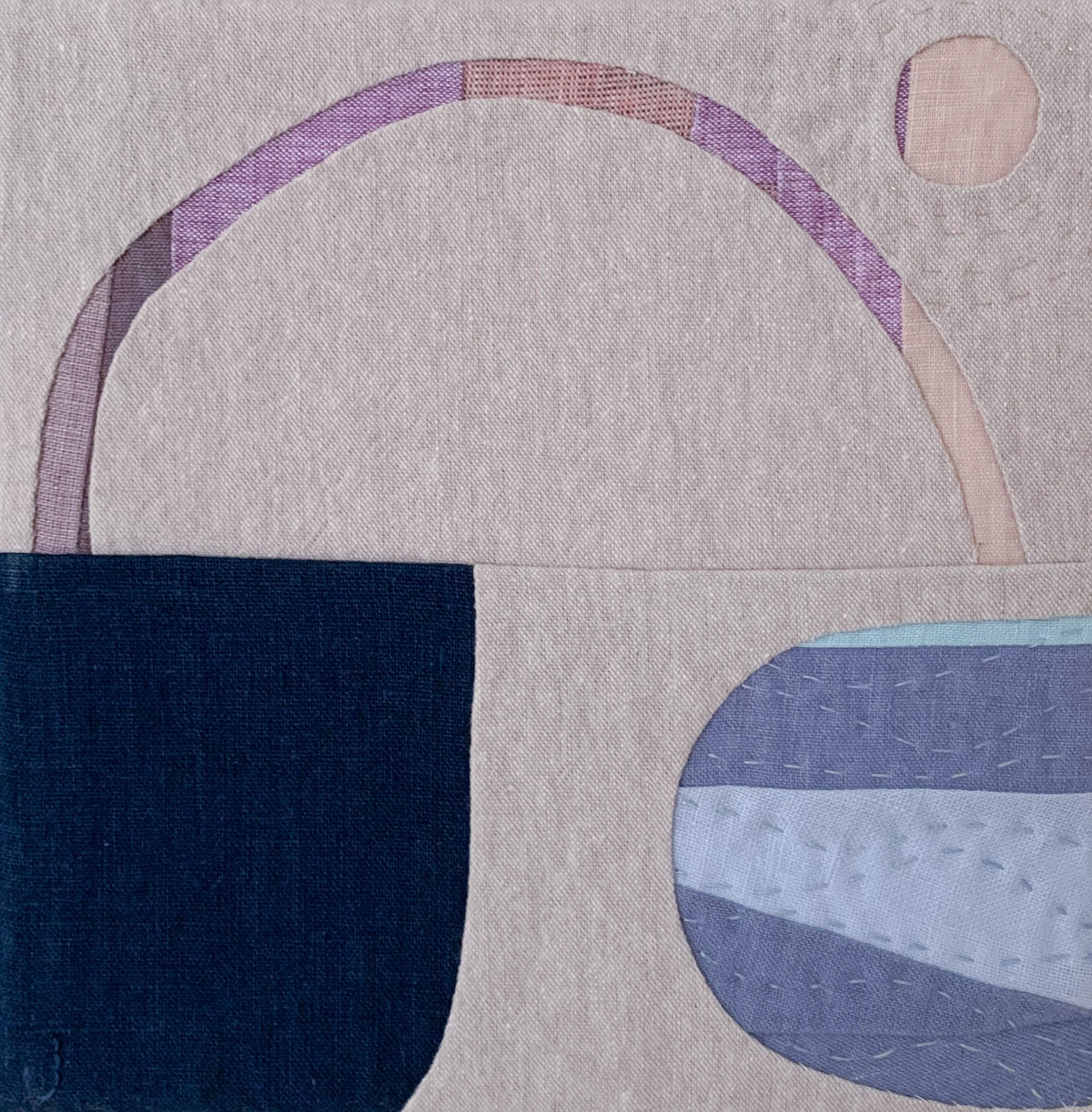 LOOKING TO SPRING 1 + Linen and cotton fabrics; 8 x 8 inches