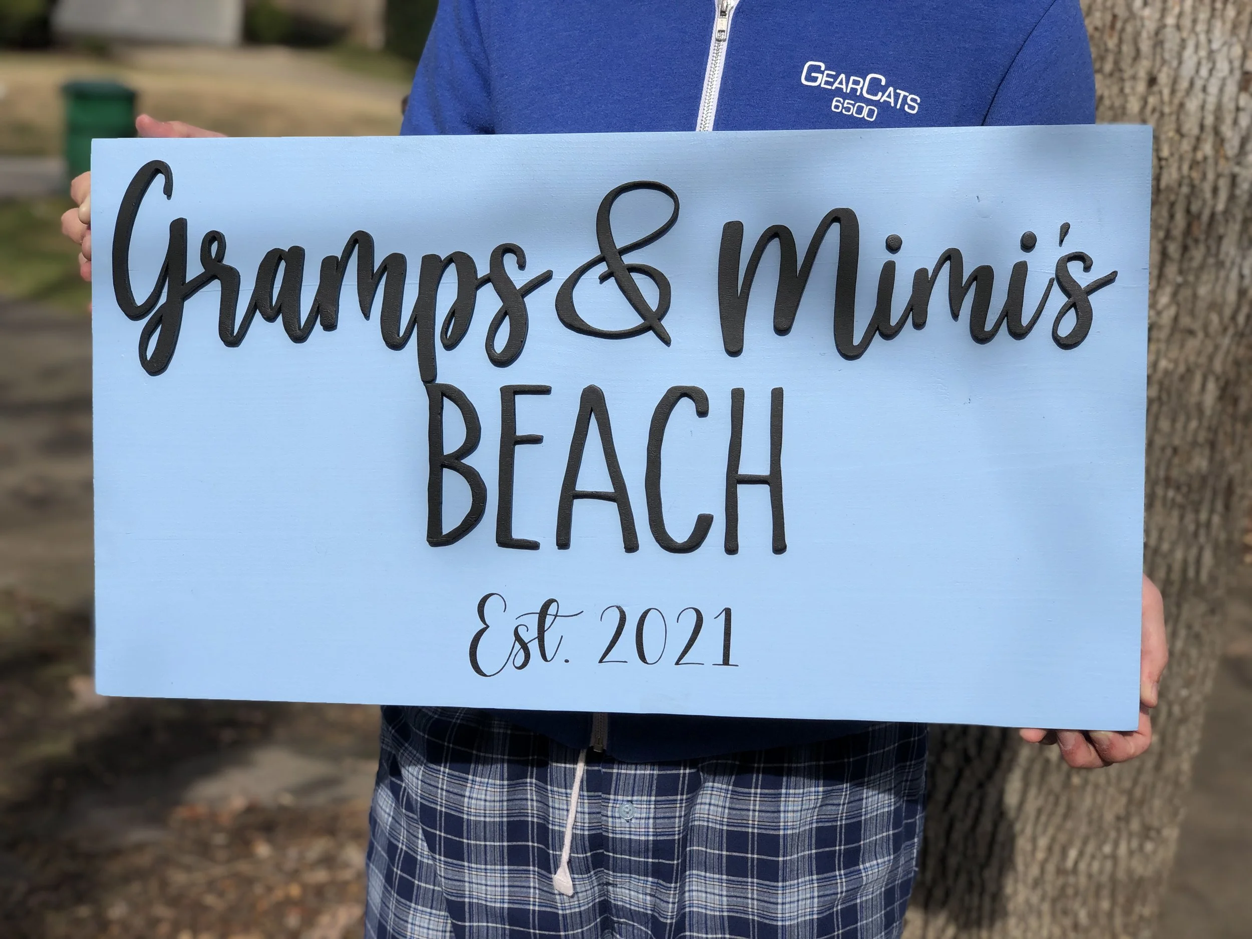 Custom sign for beach house.
