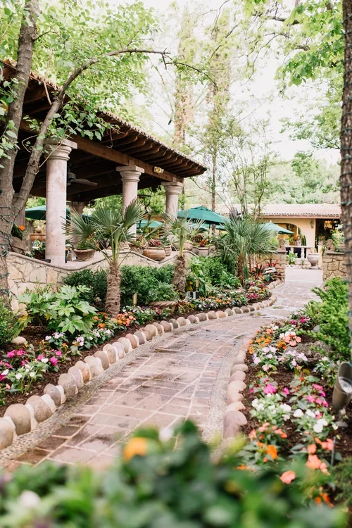 Winding path in outside garden