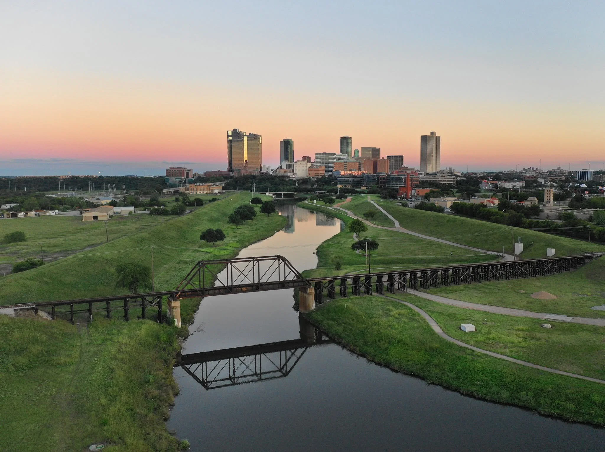 Fort Worth Skyline over trinity river