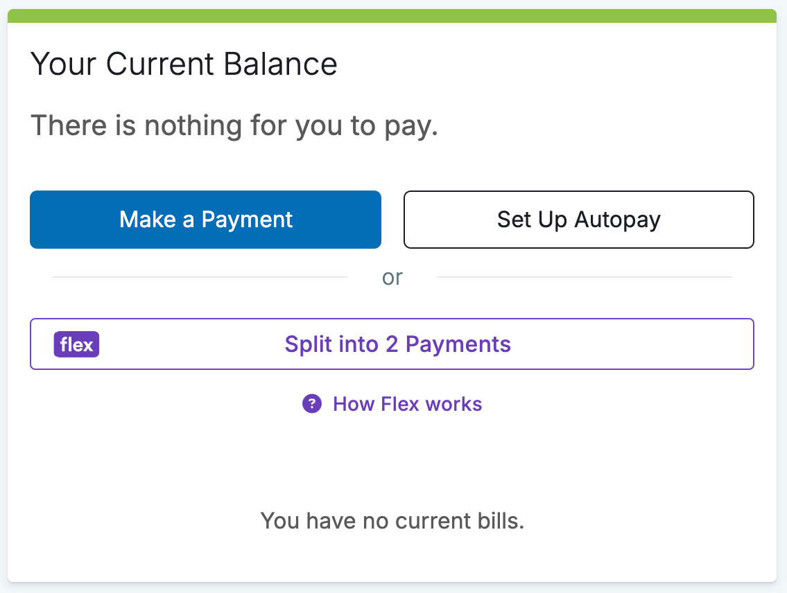 Screenshot of Resident Portal with Flex option