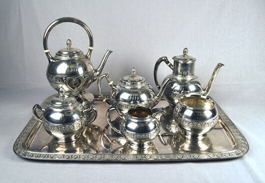 This silver tea service was presented to Thomas Jefferson Brady as a gift at the time of his resignation from his post as Second Postmaster General. Minnetrista Heritage Collection