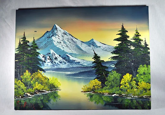Untitled Landscape by Bob Ross with Edmund F. Ball,1991