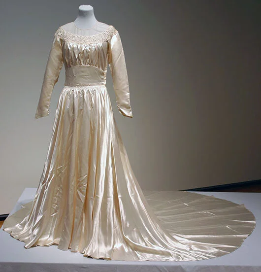 Esther Ebrite Ball’s wedding dress, 1943.
