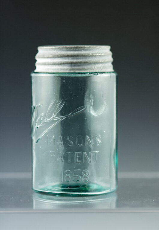 Unique Glass Jar With Ball On Bottom Only