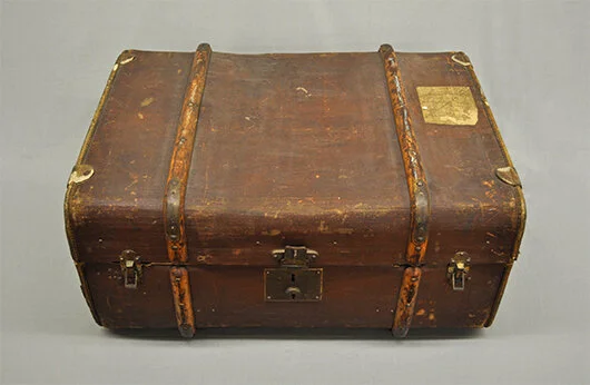 Steamer Trunk from Selfridges, London. Owned by Sarah McCullough Keiser of Muncie, IN.