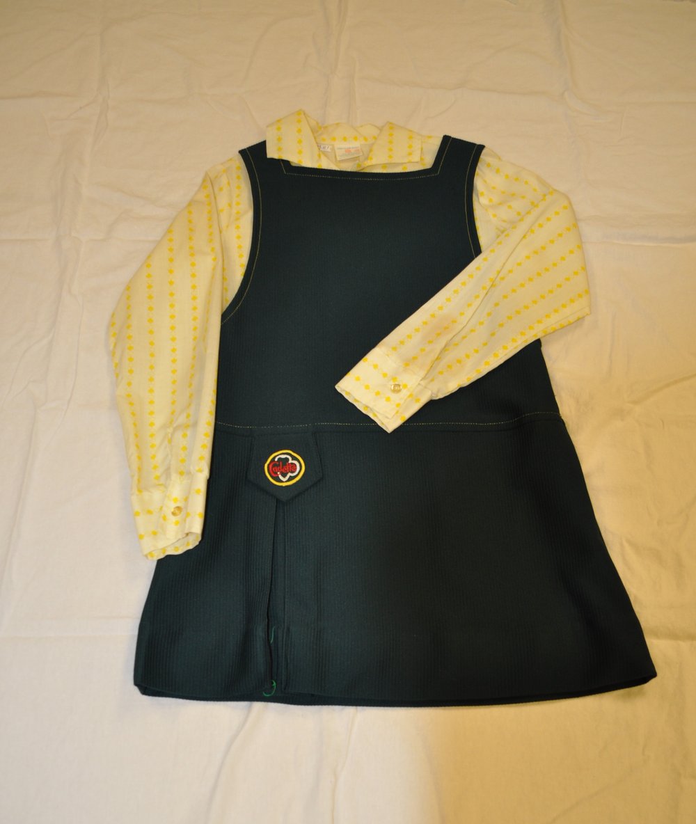 Figure 11: early 1970s Cadette uniform worn by Cathy Nauman Jones while attending Wes-Del Middle School