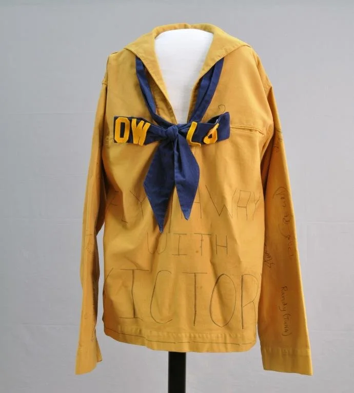 Ann Miller’s cheer block middy blouse, Burris Laboratory School, circa 1960s 