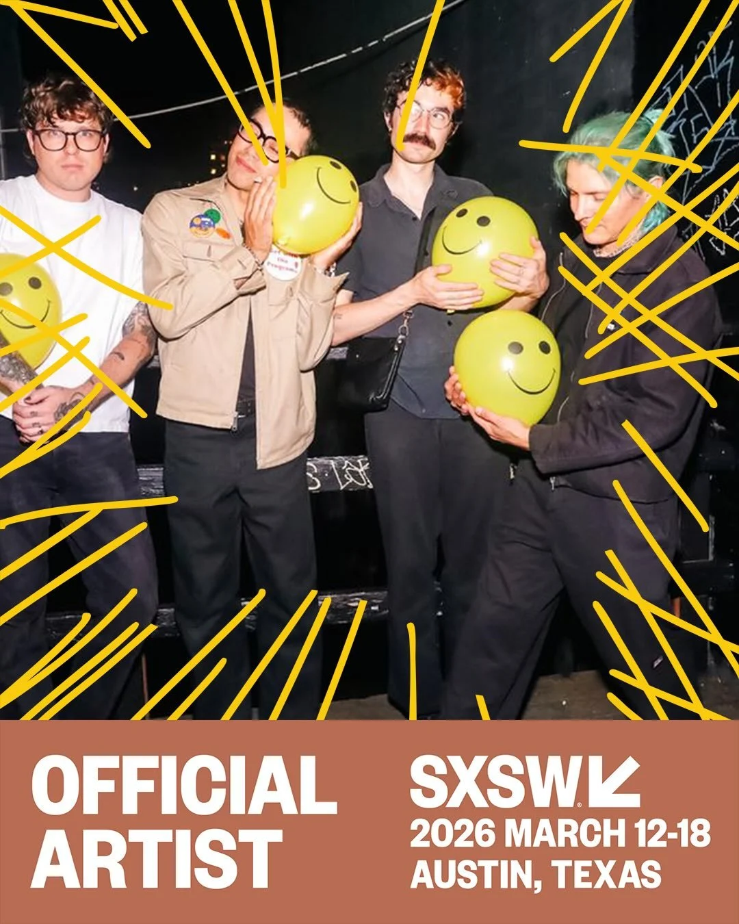 Your favorite fearsome foursome is headed back to Austin this spring as an official SXSW artist 🌵🍻 this is your warning to stock up on Lone Star and sweet tea. 

See you in Bat City this March, keep your eyes peeled for more dates 👀 let us know wh