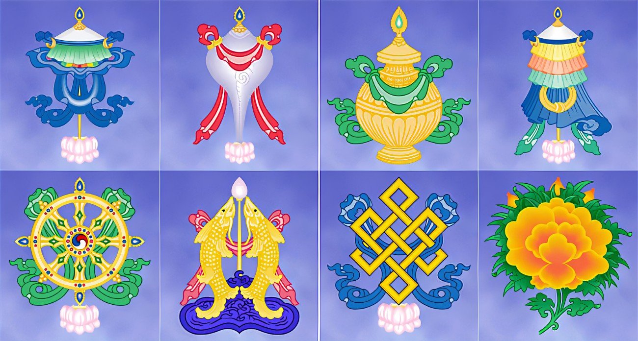 2023 Sand Mandala - The 8 Auspicious Symbols — Placerville Friends of Tibet