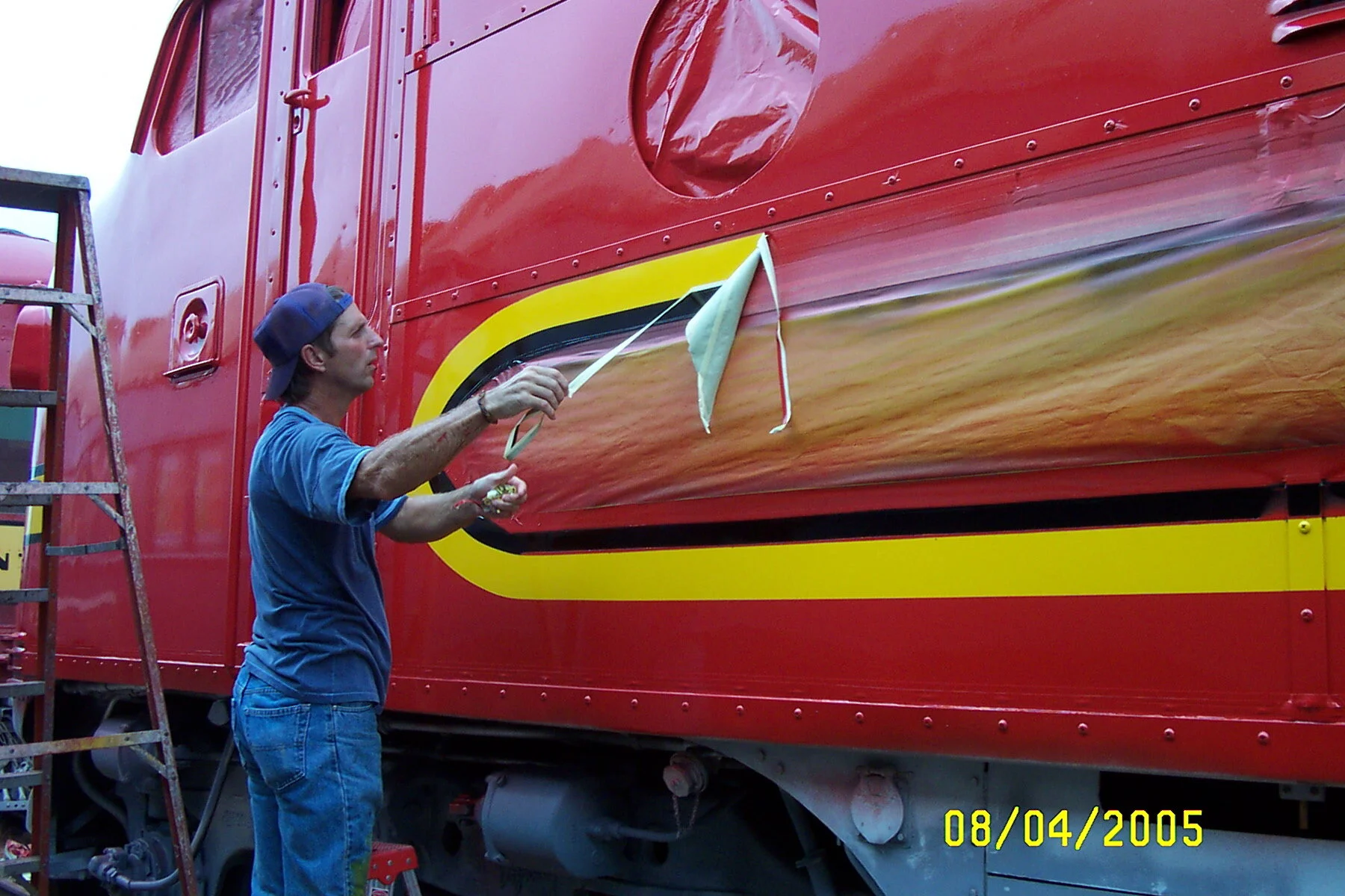 F-7 Removal of Paint Masking with Jerry Barton, August 2005