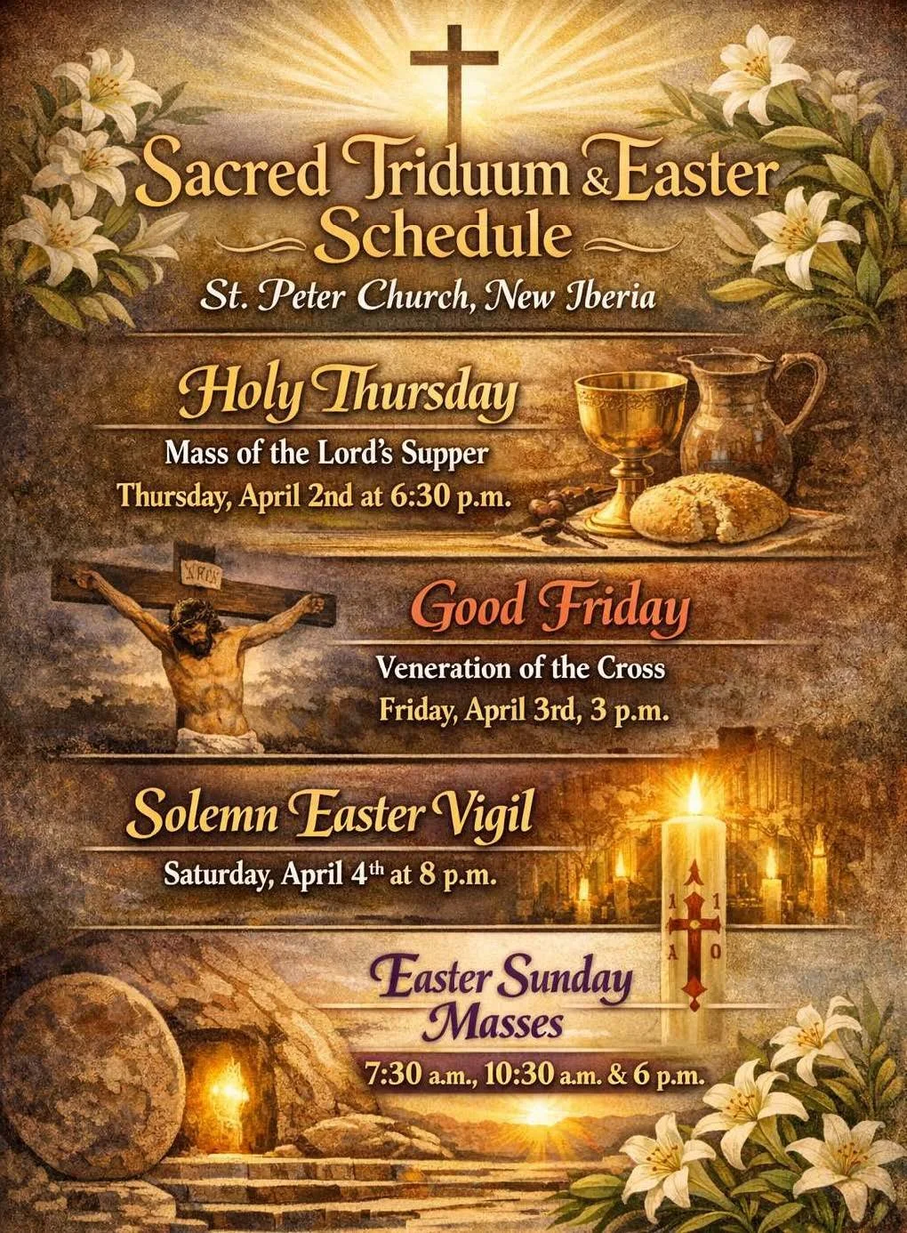 Sacred Triduum & Easter Schedule