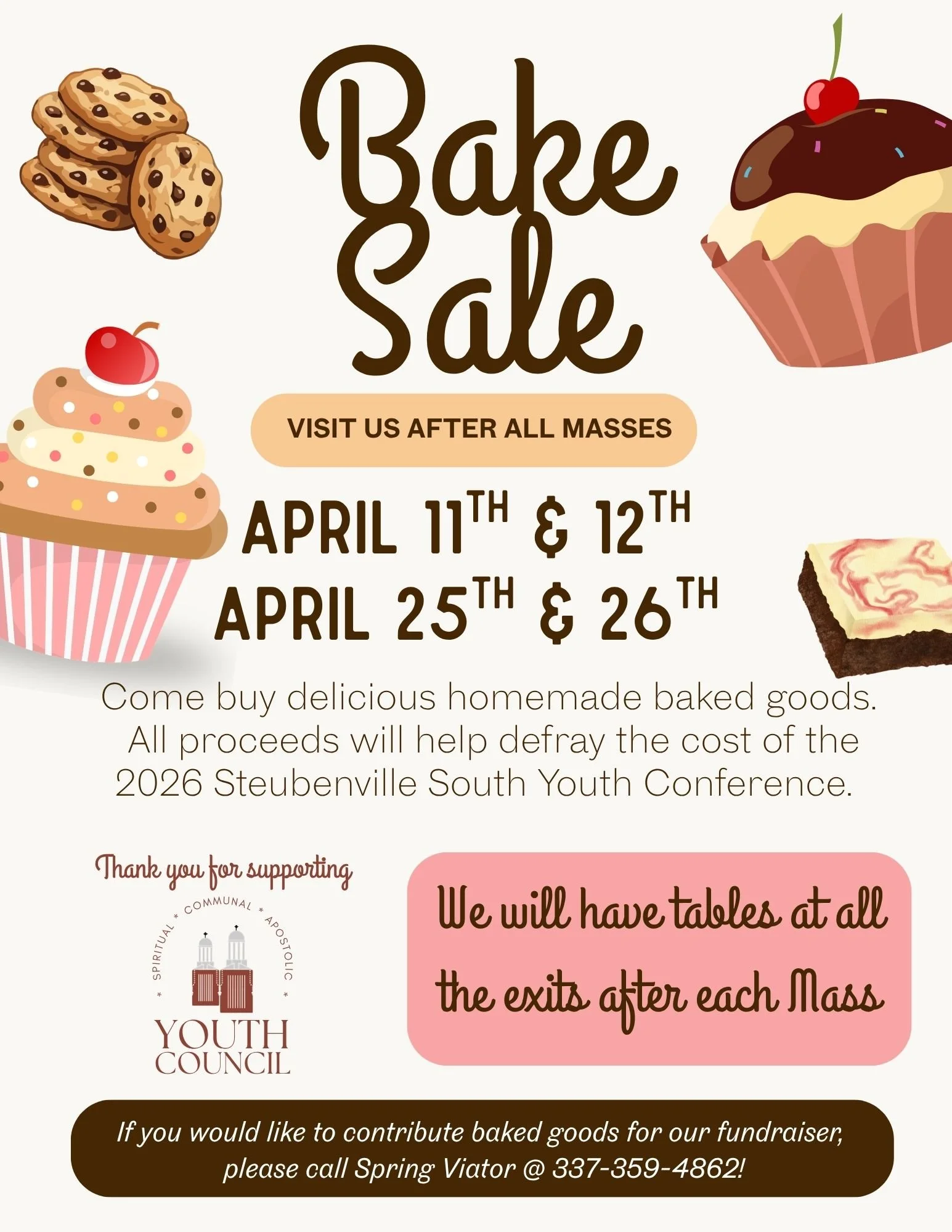 Bake Sale: After All Masses Steubenville Fundraiser 