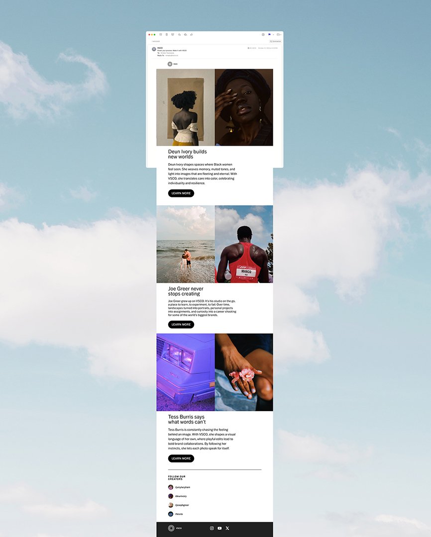 MAKE IT WITH VSCO EMAIL