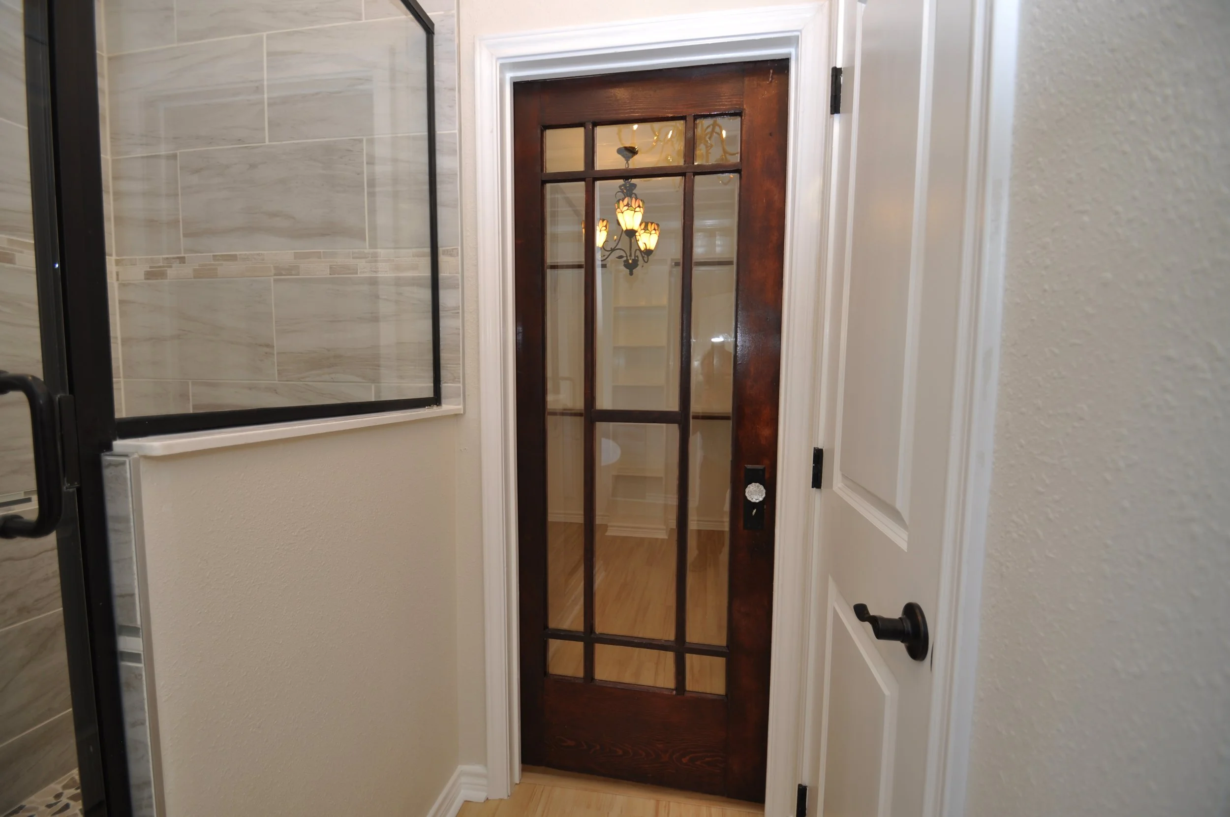This vintage door leads to your oversized and custom designed closet